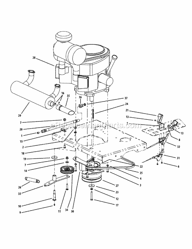 Kawasaki Engine Accessories 37hp Diagram and Parts List for M72-KW (53BI8CT8050) (2011 & After) Cub Cadet Sprayer